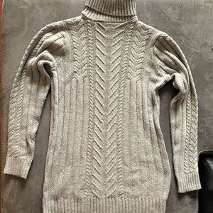 Grey Knit Mini Sweater Dress